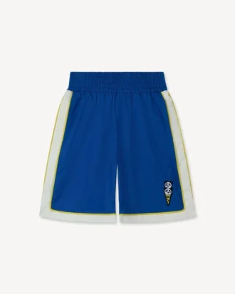 Bermudashorts med broderi ”Happy Sweet” i bomullssatin