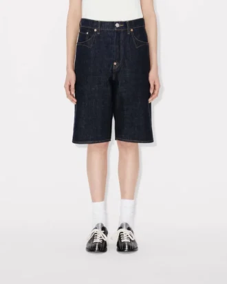 Bermudashorts med låg midja i japansk denim