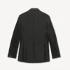 Blazer med spetsig krage i ny ull och siden
