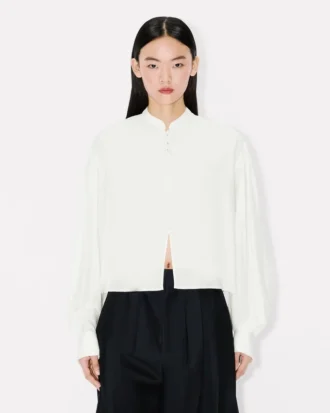 Blus i blandad siden