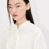 Blus i blandad siden