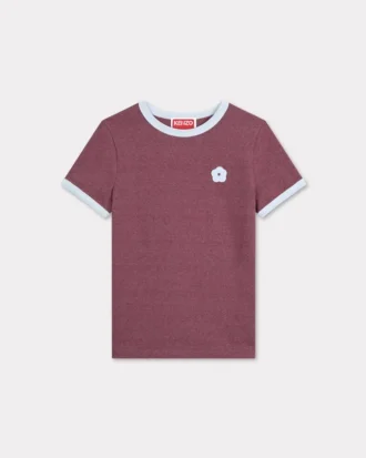 ’Boke Flower 2.0’ broderad figursydd T-shirt i bomull