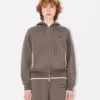 ’Boke Flower 2.0’ broderad hoodie med dragkedja i bomull och ull