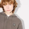 ’Boke Flower 2.0’ broderad hoodie med dragkedja i bomull och ull