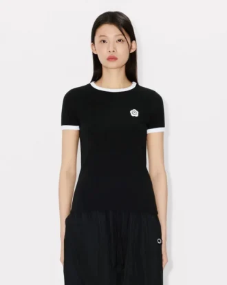 Boke Flower 2.0′ broderad ribbad T-shirt