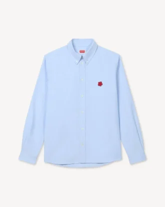 ”Boke Flower” broderad casualskjorta i bomulls-oxford