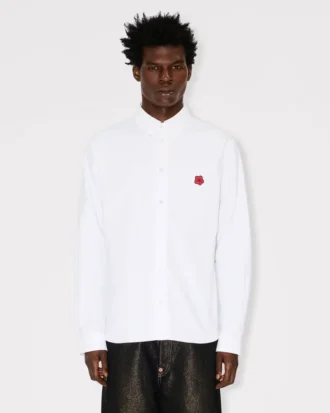 ”Boke Flower” broderad casualskjorta i bomulls-oxford