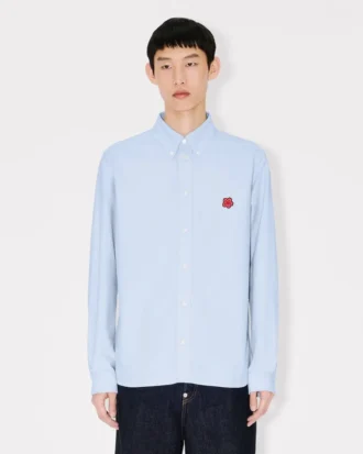 ”Boke Flower” broderad casualskjorta i bomulls-oxford