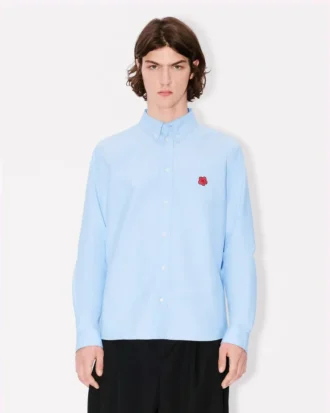 ”Boke Flower” broderad casualskjorta i bomulls-oxford