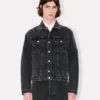 Boke Flower-broderad truckerjacka i japansk denim Boke Flower-broderad truckerjacka i japansk denim