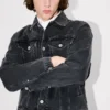 Boke Flower-broderad truckerjacka i japansk denim Boke Flower-broderad truckerjacka i japansk denim