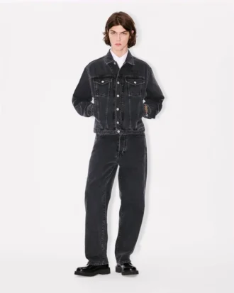 Boke Flower-broderad truckerjacka i japansk denim