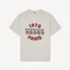 Brodad, lös T-shirt i bomull med ”Kenzo Wild Tiger”