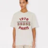 Brodad, lös T-shirt i bomull med ”Kenzo Wild Tiger”