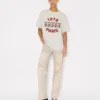 Brodad, lös T-shirt i bomull med ”Kenzo Wild Tiger”