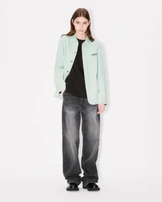 Broderad arbetsjacka i japansk denim med ”Boke Flower”-motiv