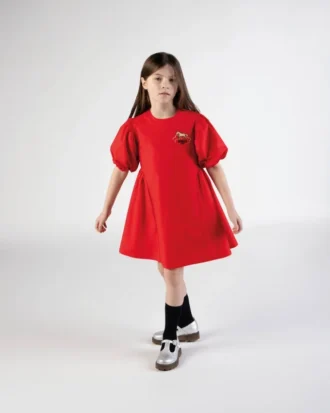 Broderad klänning ”Lunar New Year” i poplin