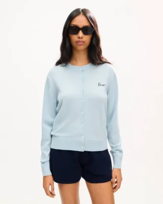 Broderad kofta i merinoull med ”Kenzo Signature”-signatur