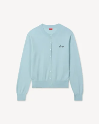 Broderad kofta i merinoull med ”Kenzo Signature”-signatur