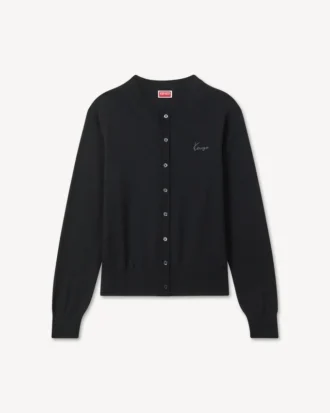 Broderad kofta i merinoull med ”Kenzo Signature”-signatur