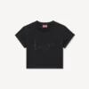 Broderad kort T-shirt i bomull med ”Kenzo Signature”