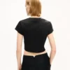 Broderad kort T-shirt i bomull med ”Kenzo Signature”