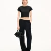 Broderad kort T-shirt i bomull med ”Kenzo Signature”
