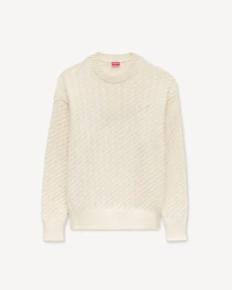 Broderad stickad tröja med ”Kenzo Signature”