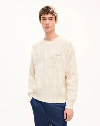 Broderad stickad tröja med ”Kenzo Signature”
