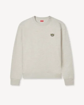 Broderad sweatshirt i bomull med ”Kenzo Wild Tiger”