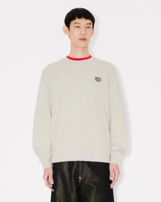 Broderad sweatshirt i bomull med ”Kenzo Wild Tiger”