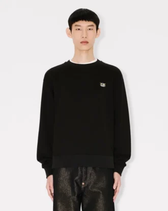 Broderad sweatshirt i bomull med ”Kenzo Wild Tiger”