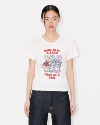 Broderad T-shirt i bomull med ”Kenzo Cartoon” Broderad T-shirt i bomull med ”Kenzo Cartoon”