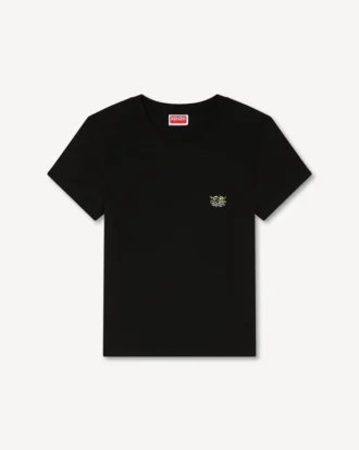 Broderad T-shirt i bomull med ”Kenzo Wild Tiger”
