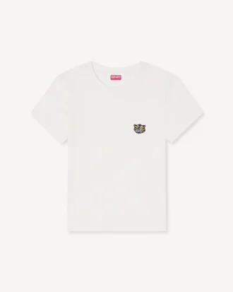 Broderad T-shirt i bomull med ”Kenzo Wild Tiger”