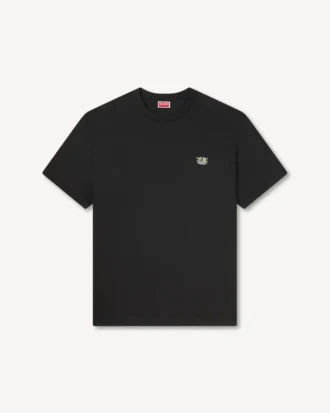 Broderad T-shirt i bomull med ”Kenzo Wild Tiger”