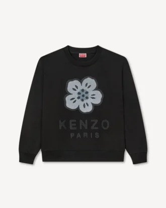 Broderad tröja i bomull med ”Boke Flower”-motiv