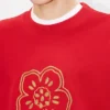 Broderad tröja i bomull med ”Boke Flower”-motiv