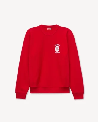 Broderad tröja i bomull med ”Kenzo Paris Emblem”