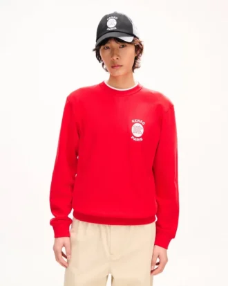 Broderad tröja i bomull med ”Kenzo Paris Emblem”