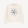 Broderad tröja i ull med ”Boke Flower”-motiv
