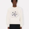 Broderad tröja i ull med ”Boke Flower”-motiv