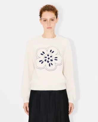 Broderad tröja i ull med ”Boke Flower”-motiv Broderad tröja i ull med ”Boke Flower”-motiv