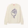 Broderad tröja ”Kenzo Tulip” i ull och bomull