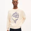 Broderad tröja ”Kenzo Tulip” i ull och bomull