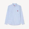 Casualskjorta med broderat ”Boke Flower”-mönster i seersucker-bomull Casualskjorta med broderat ”Boke Flower”-mönster i seersucker-bomull