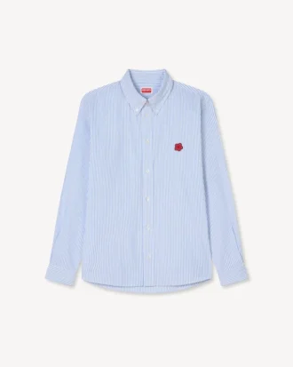 Casualskjorta med broderat ”Boke Flower”-mönster i seersucker-bomull