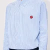 Casualskjorta med broderat ”Boke Flower”-mönster i seersucker-bomull Casualskjorta med broderat ”Boke Flower”-mönster i seersucker-bomull