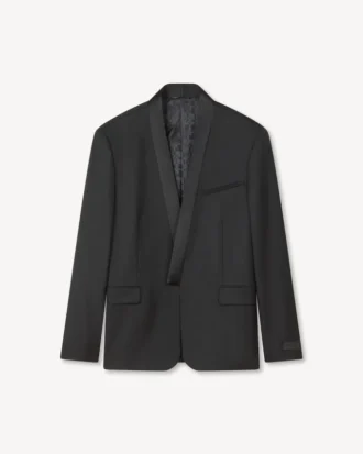 Enkelknäppt skräddarsydd kimono-blazer i jungfruull Enkelknäppt skräddarsydd kimono-blazer i jungfruull