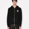 Hoodie med dragkedja och broderi ”Lunar New Year” i bomull Hoodie med dragkedja och broderi ”Lunar New Year” i bomull